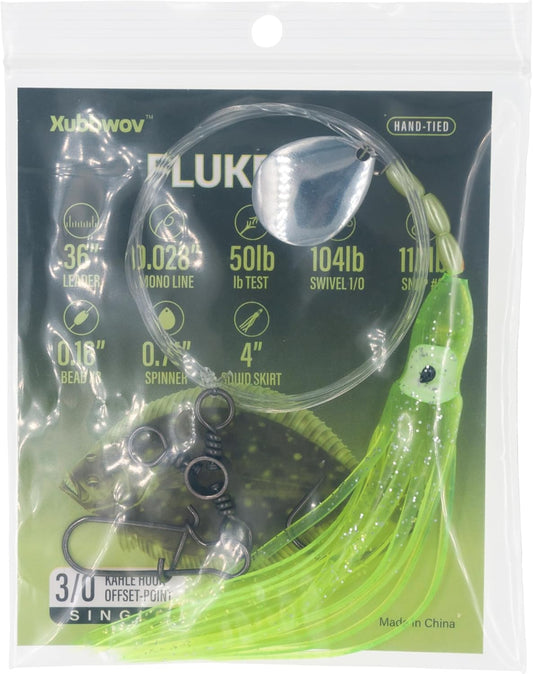 6-Pack Fluke Rigs 3/0 Kahle Hooks | Hand-Tied