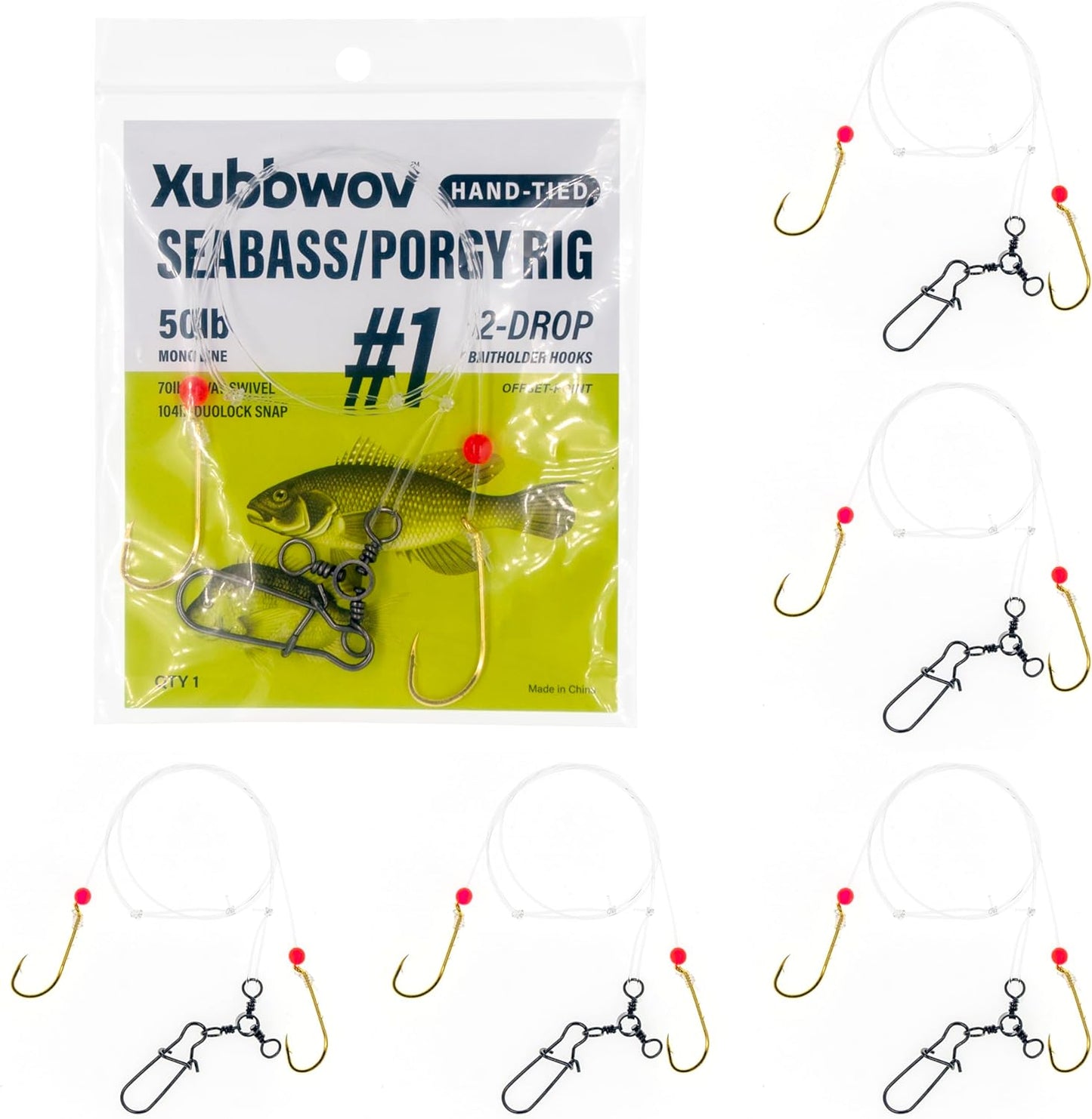 Seabass/Porgy Rig 6-Pack Hand-Tied #1